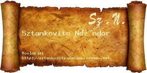 Sztankovits Nándor névjegykártya