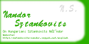 nandor sztankovits business card